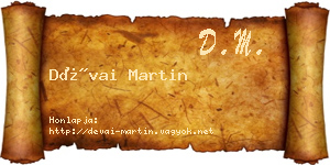 Dévai Martin névjegykártya